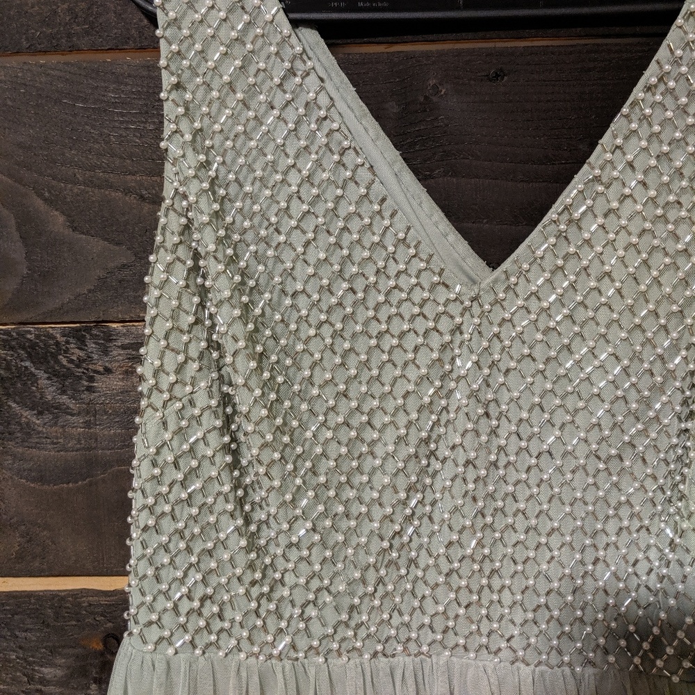 Bridesmaid Dress in Sage Mint Green, Sz 16